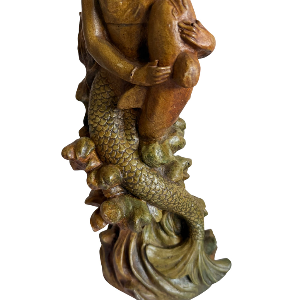 Vintage Chalkware Mermaid Statue