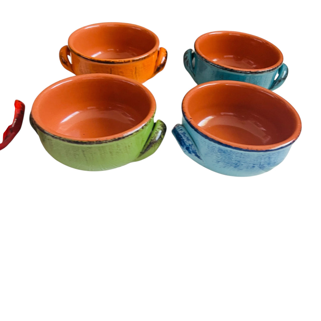 Vintage DeSilva Glazed Terracotta Soup Bowls