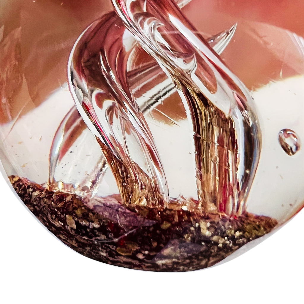Vintage Swirl Glitter Glass Paperweight