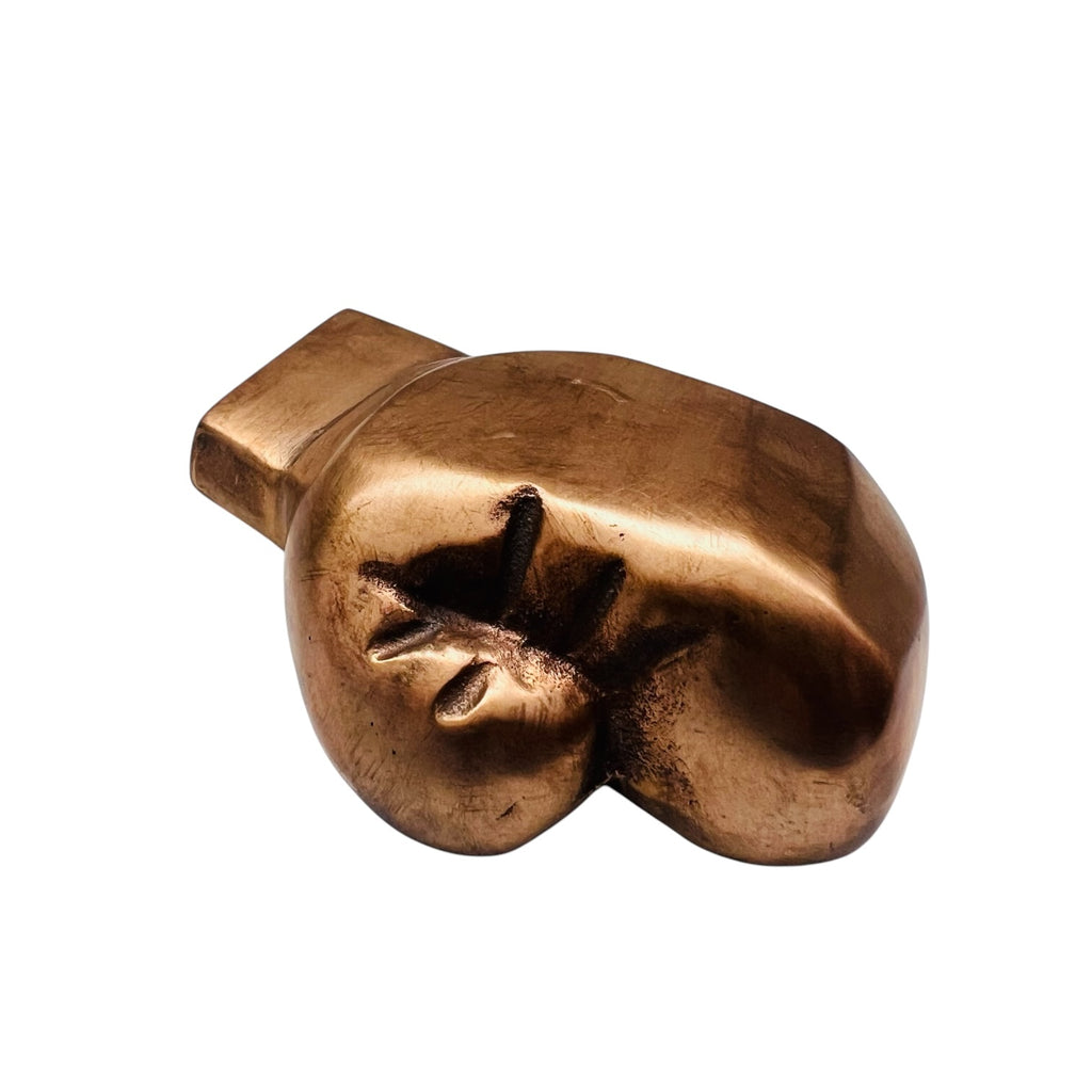 Vintage Bronze Boxing Glove Desk Display Paperweight Office Art