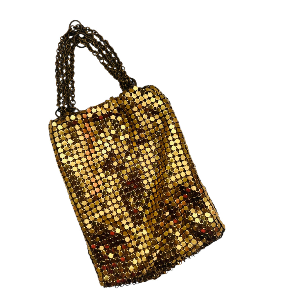 Vintage Whiting & Davis Gold Mesh Chain Handle Evening Purse