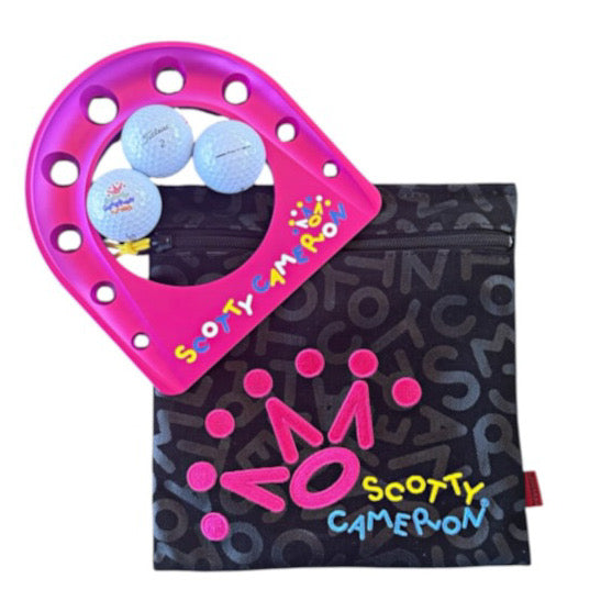 Scotty Cameron Gallery Exclusive Pink Putting Cup & 3 Logo Titleist Ball + Bag