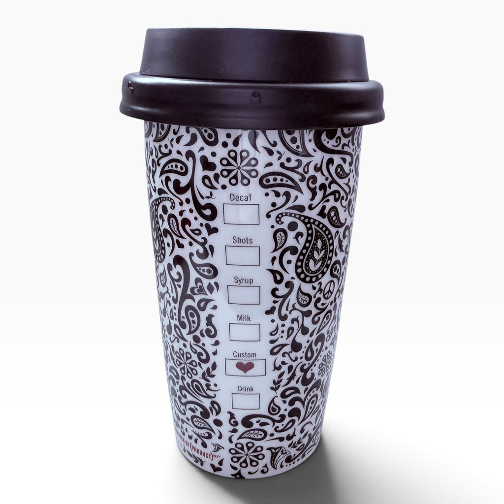 Starbucks Jonathan Adler Red Heart 12 oz Coffee Tumbler Travel Mug Cup