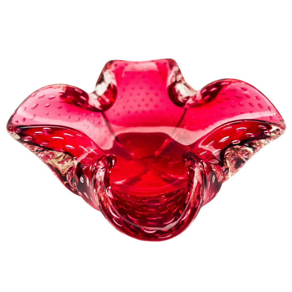 Vintage Murano Art Glass Air Bubbles Bowl Ashtray
