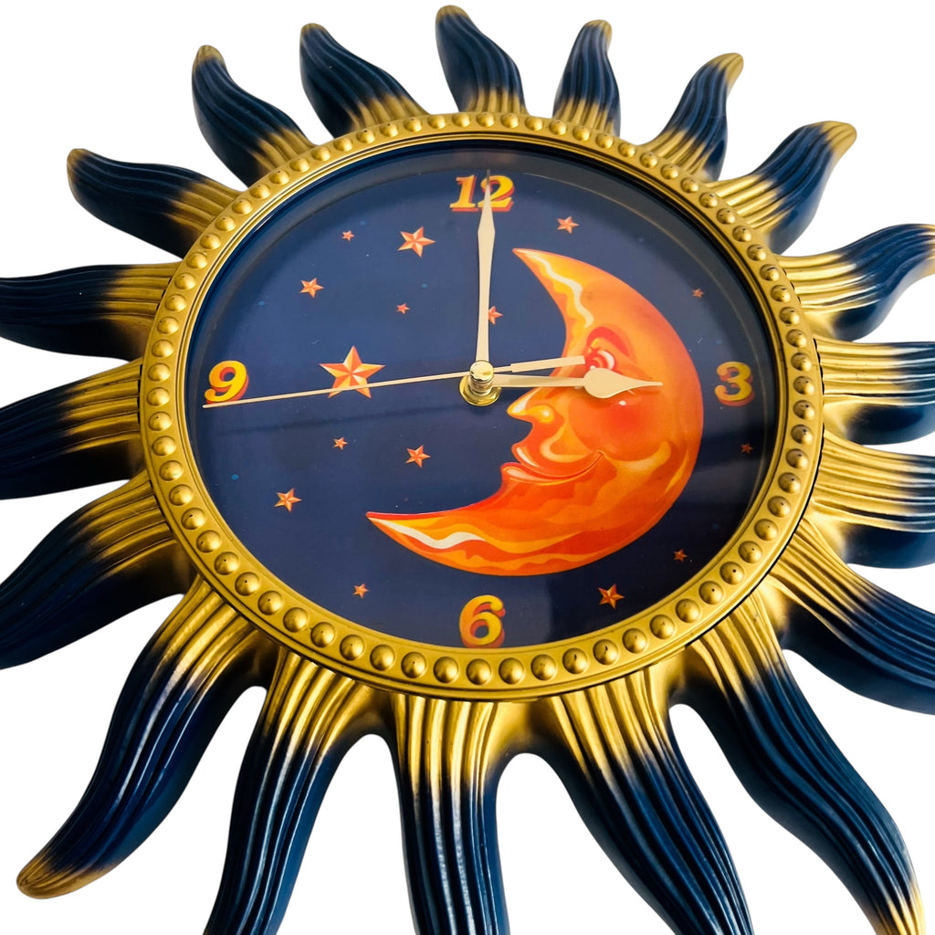 Vintage Celestial Sun Moon Star Wall Clock