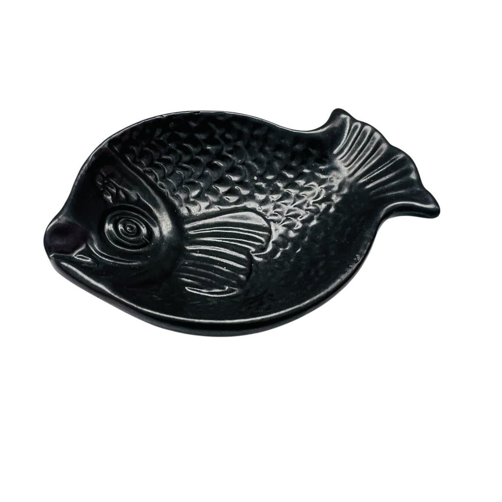 Vintage Black Fish-Shaped Trinket Dish