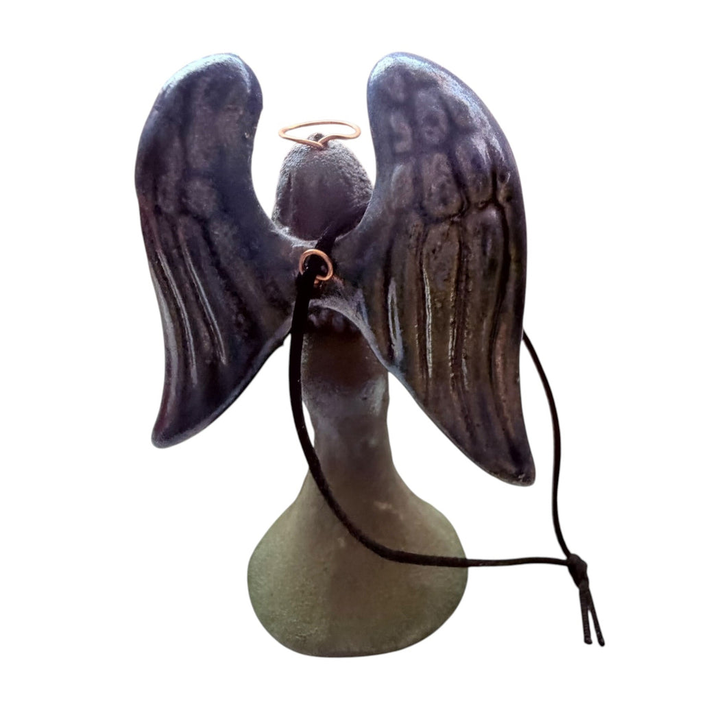 Raku Angel Heart Jeremy Diller Signed Ornament