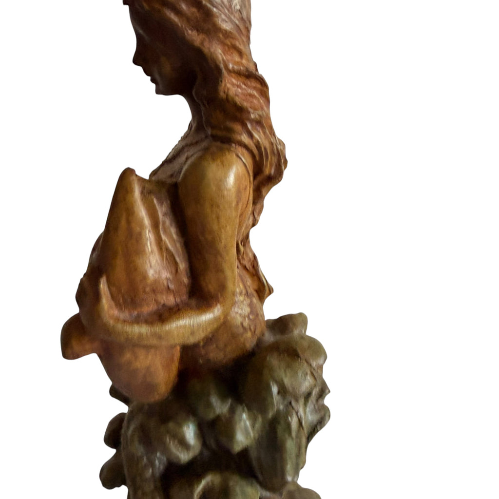 Vintage Chalkware Mermaid Statue