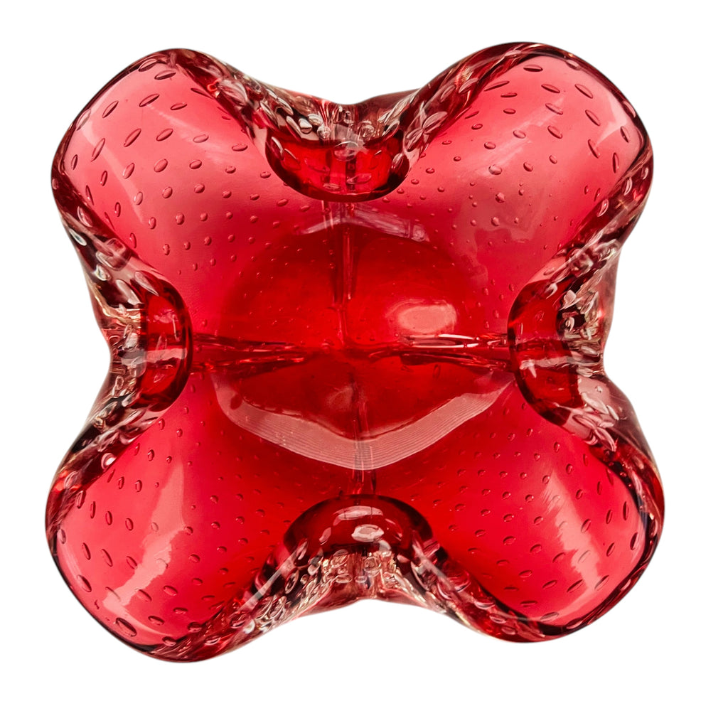Vintage Murano Art Glass Air Bubbles Bowl Ashtray