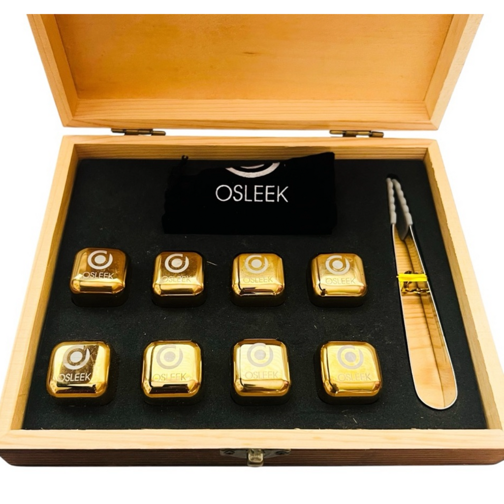 Osleek Gold Edition Whiskey Stone Ice Cube Set