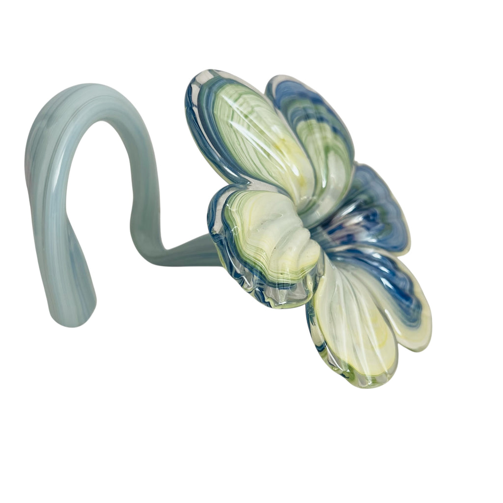 Vintage Art Glass Long Stem Stand Swirl Flower
