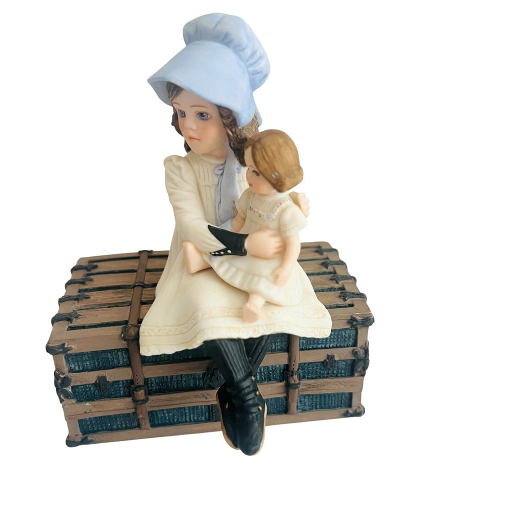 Vintage Jan Hagara "Adrianne" Limited Edition Porcelain Shelf Sitter Figurine with Trunk