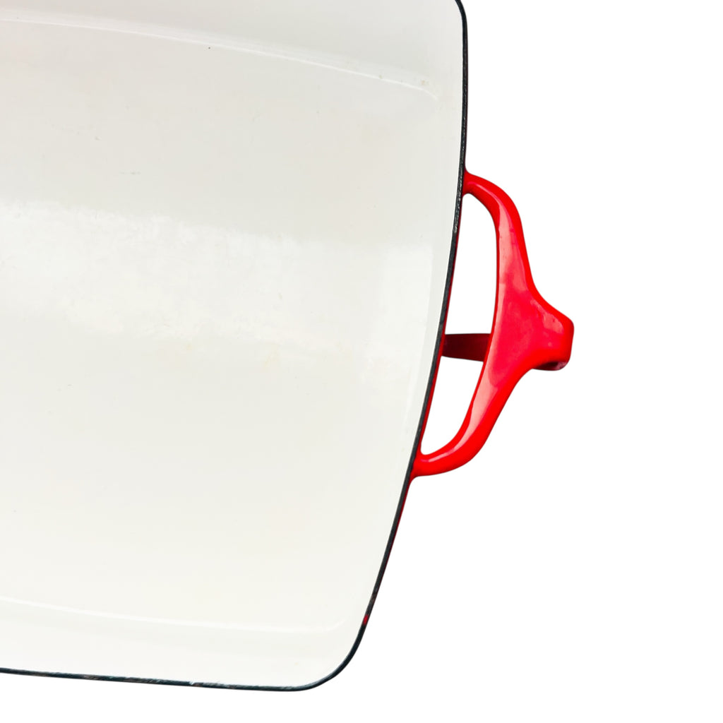 Vintage Dansk France Kobenstyle Red Enamel Casserole Pan