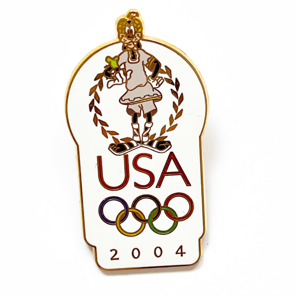 Disney DLR USA Olympics 2004 Logo Goofy Pin
