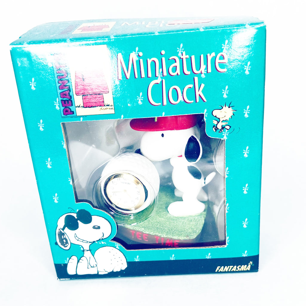 Snoopy Golf Miniature Clock Fantasma Peanuts Collection