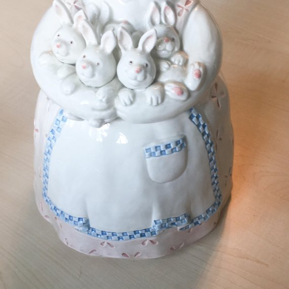 Vintage Fitz & Floyd Mother Rabbit Cookie Jar