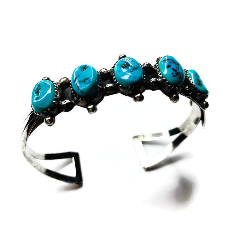 Vintage Sterling Silver Turquoise Cuff Bracelet