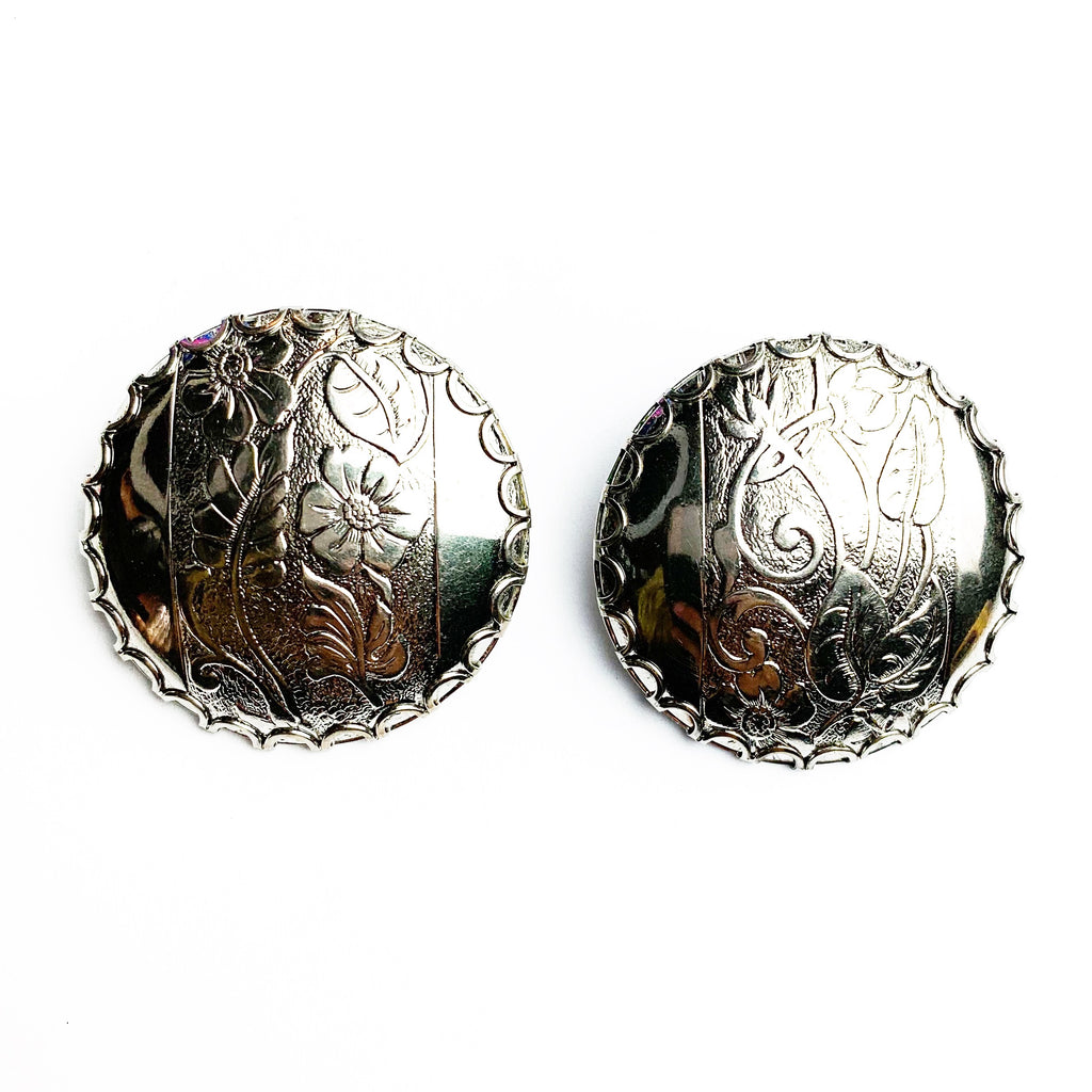Vintage Tara Round Clip On Earrings