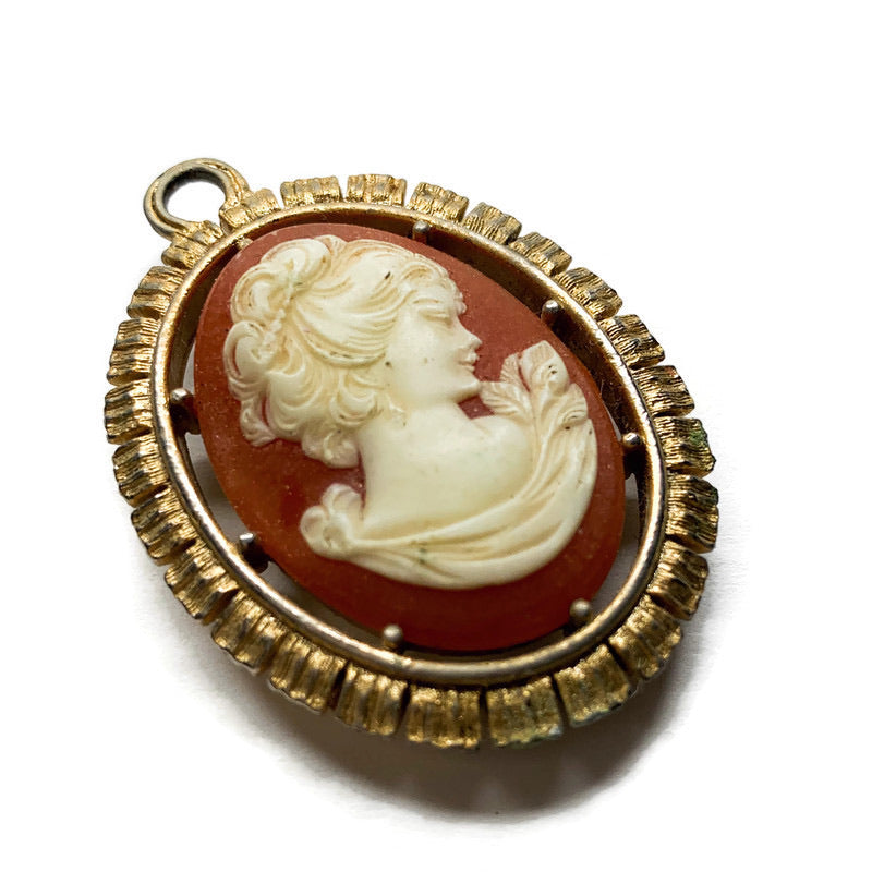 Vintage Cameo Reversible Avon Pendent