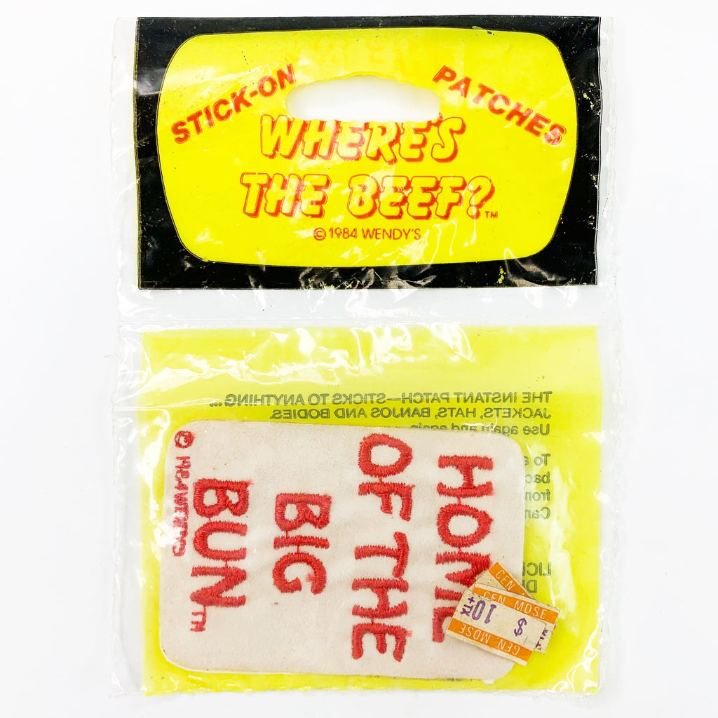 Vintage 1984 Wendy’s Where’s the Beef? Home of the Big Bun Patch