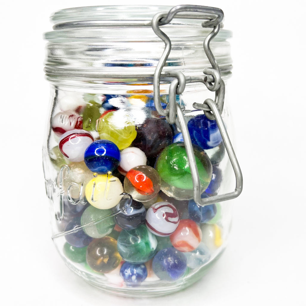 Vintage Marble Collection in Mason Jar