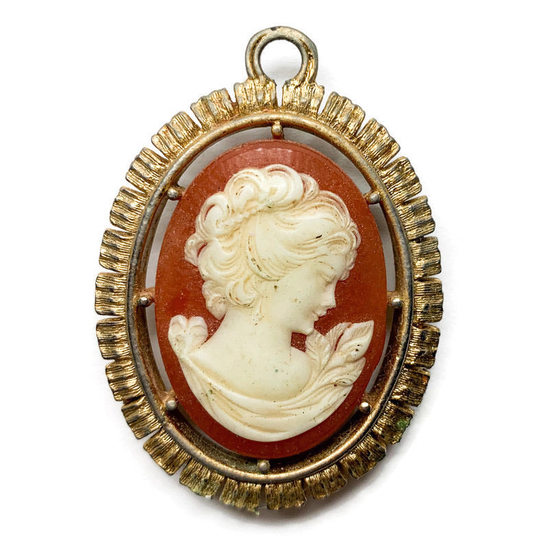 Vintage Cameo Reversible Avon Pendent