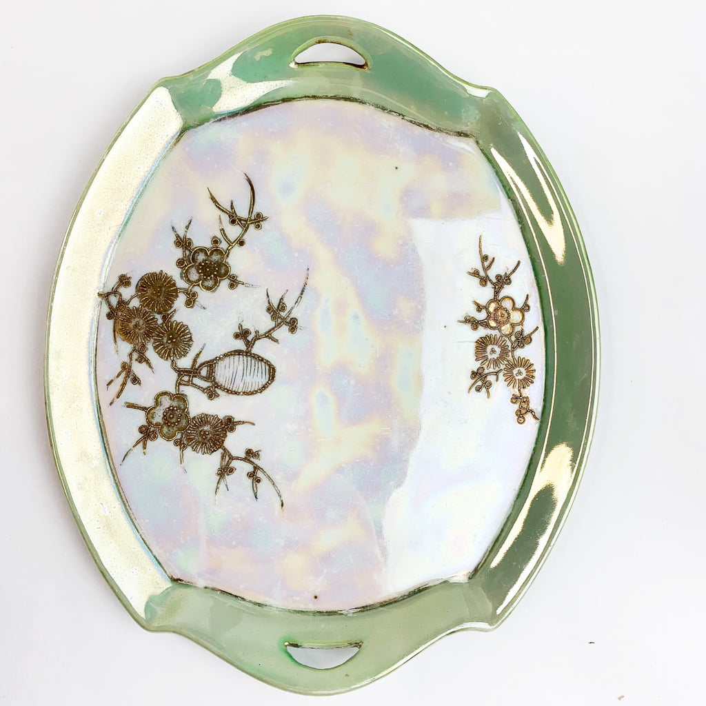 Vintage Hand Painted Made In Japan Handle Decorative Plate