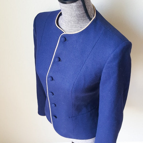 Vintage JG Hook Navy Button Up Wool Blazer Jacket