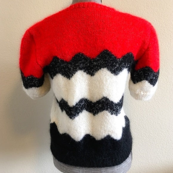 Vintage Mohair Chevron Pullover Sweater