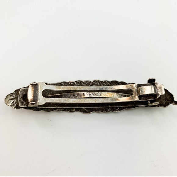 Vintage Feather Barrette Made in France