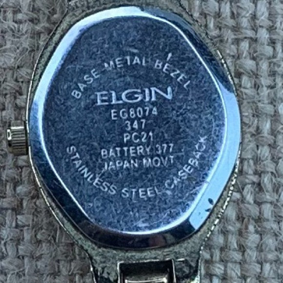 Elgin Diamond Oval Mother of Pearl Analog Watch