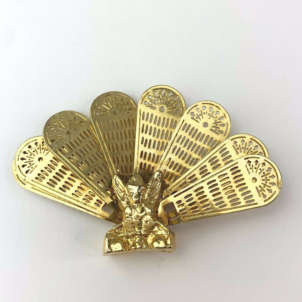 Dollhouse Miniature Gold Fireplace Fan Screen