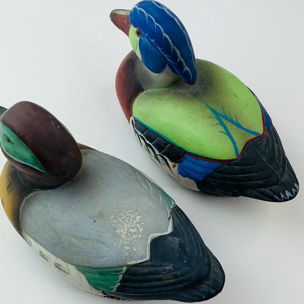 Vintage Jasco Ceramic Wood Duck Lint Remover Brush Decoy Figurine