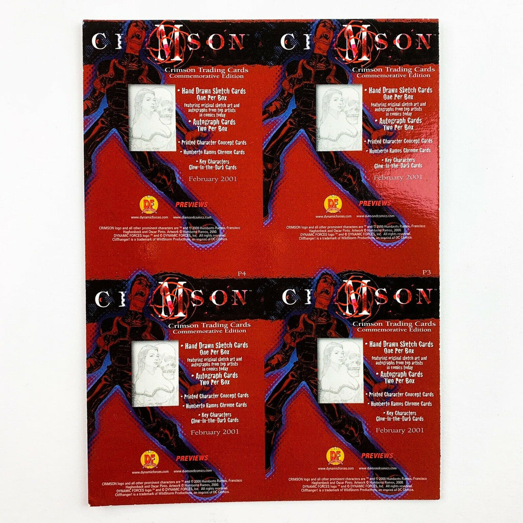 Crimson Trading Cards Commemorative Edition 4 Promo Card Uncut Sheet