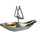 Godinger Rowboat Serving Bowl Napkin Holder & Mini Wooden Oar Serving Spoons