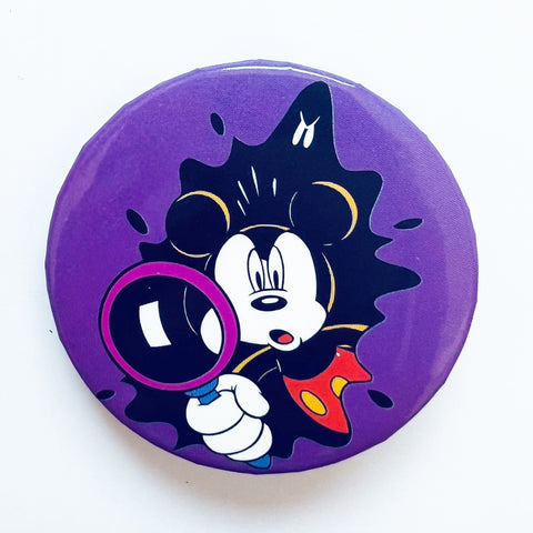 Disney Mickey Mouse Magnified Glass Pin Button