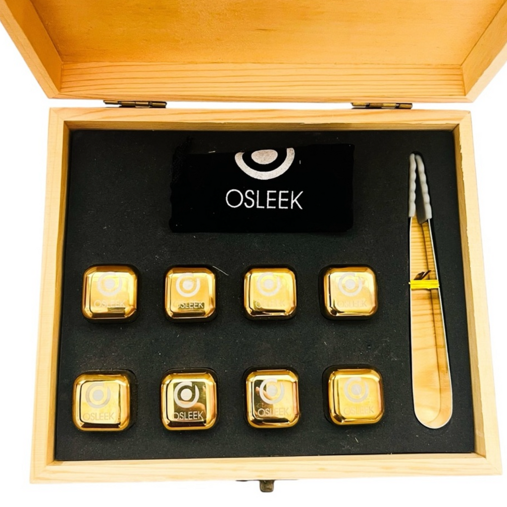 Osleek Gold Edition Whiskey Stone Ice Cube Set
