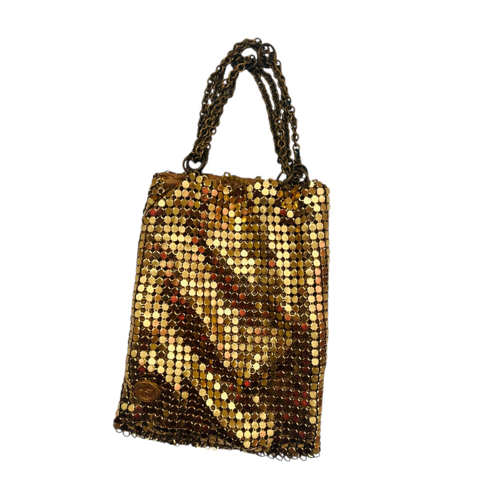 Vintage Whiting & Davis Gold Mesh Chain Handle Evening Purse