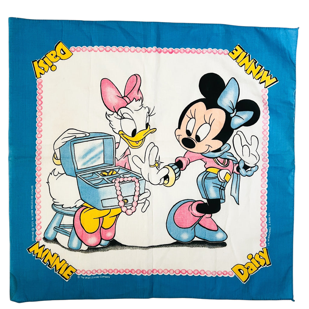 Vintage The Walt Disney Company Minnie and Daisy Cartoon Bandana Scarf