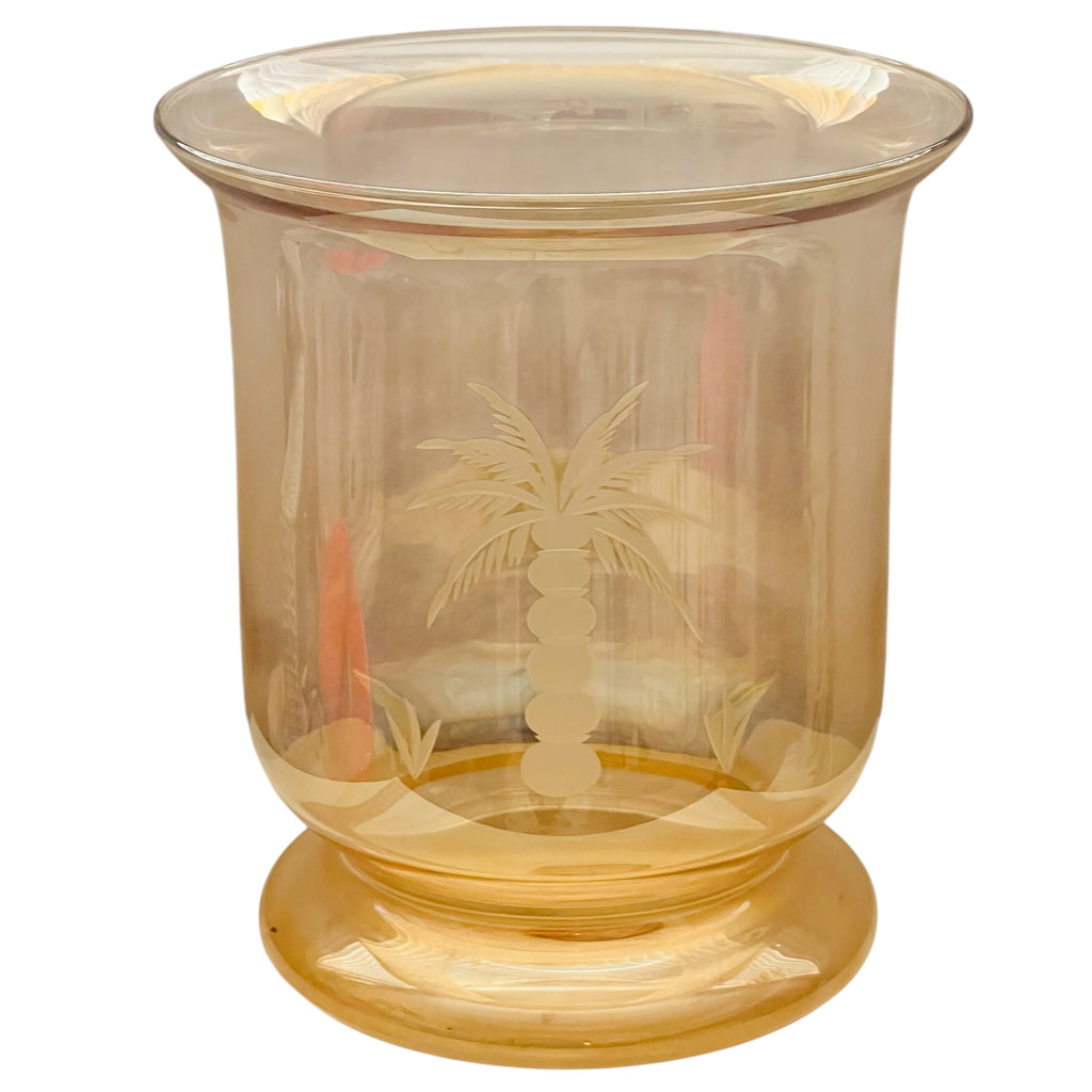 Vintage Tommy Bahama Relax Home Decor Palm Tree Large Glass Vase