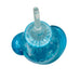 Vintage Blue Glass Iridescent Perfume Bottle Swirls w/ Glass Stopper