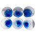 Vintage Mid Century Modern Block Cobalt Blue Rainy Day Bar Shot Glass Set 6