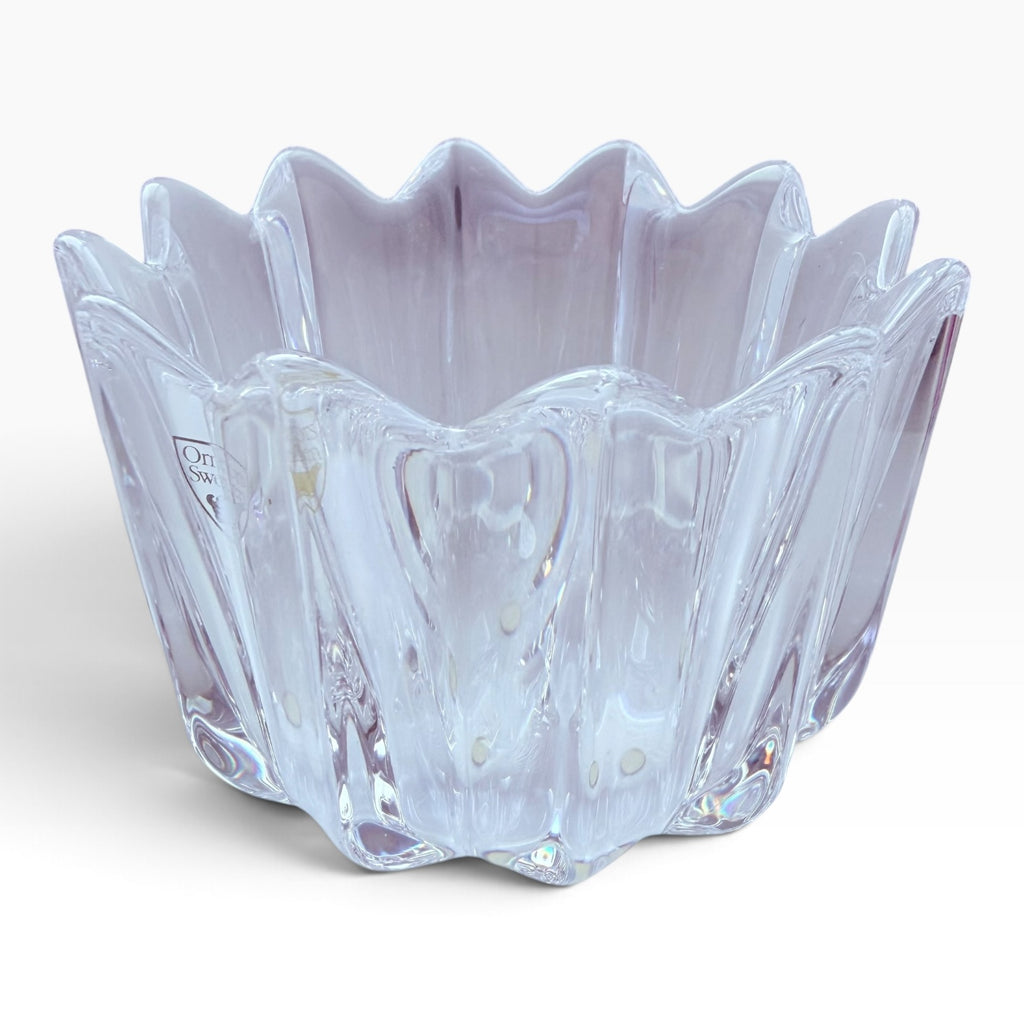 Orrefors Sweden Crystal Fleur Bowl