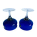 Vintage Celebrity Hand Blown Japan Cobalt Blue Sherbert Glasses Stemware Set of 2