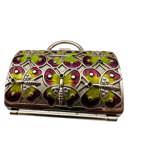 Judith Leiber Neiman Marcus Butterfly Embossed Metal Trinket Clutch