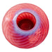 Fenton Cranberry Opalescent Spiral Optic Swirl Ruffle Glass Bowl