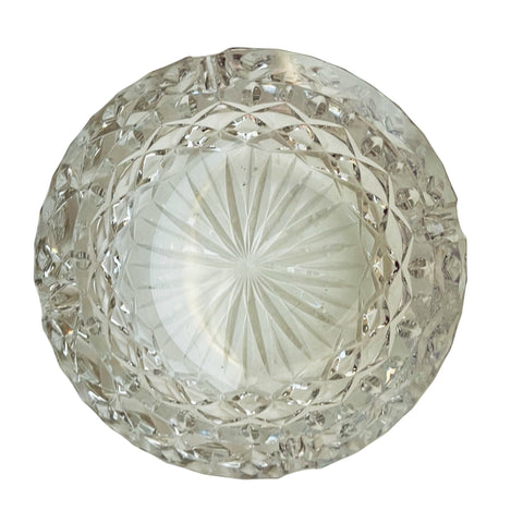Vintage Cut Crystal Faceted Starburst Ashtray