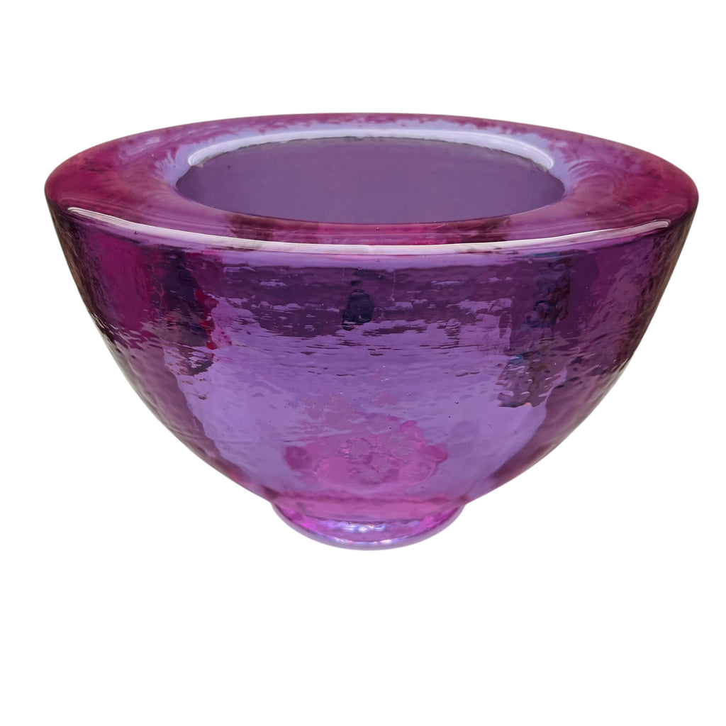 Vintage Alexandrite Fire and Light Purple Glass Oval Bowl/Vase