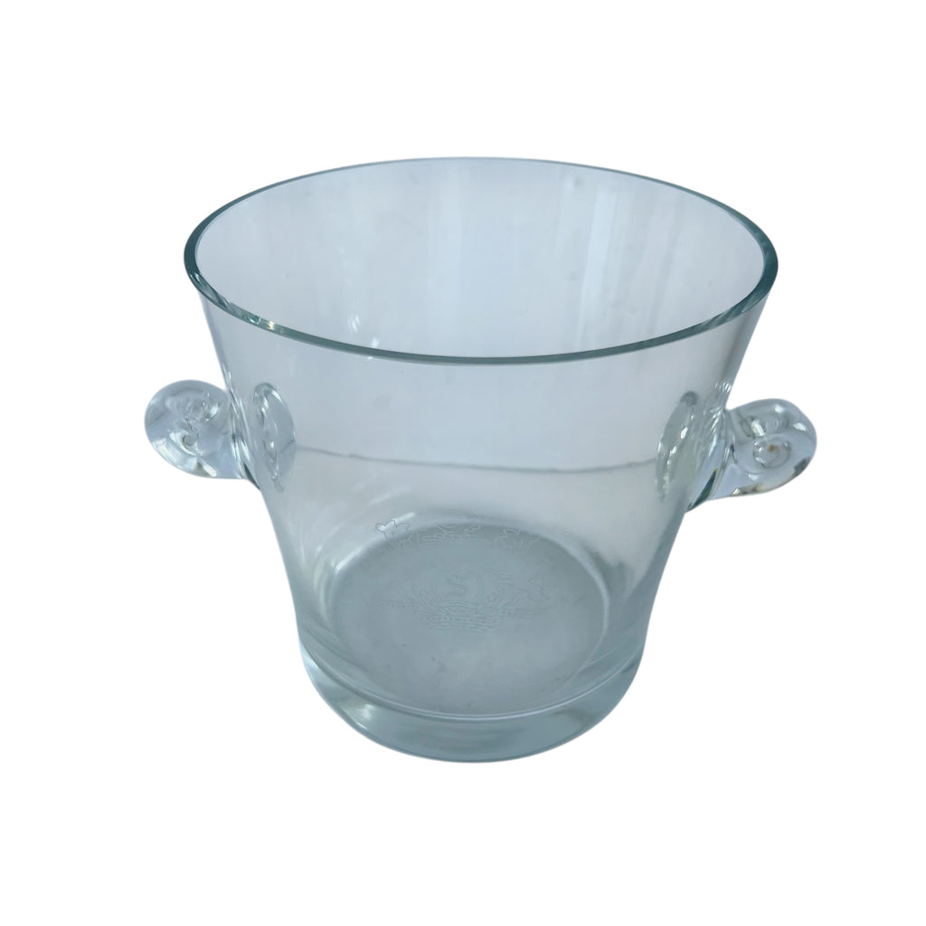 Vintage Seagrams Blown Glass Scroll Handled Champagne Chiller Ice Bucket