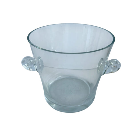 Vintage Seagrams Blown Glass Scroll Handled Champagne Chiller Ice Bucket